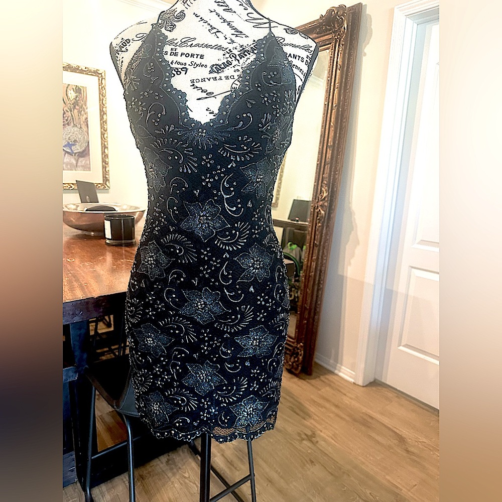 NWT Baccio couture, Baccio Italia black embellished mini dress